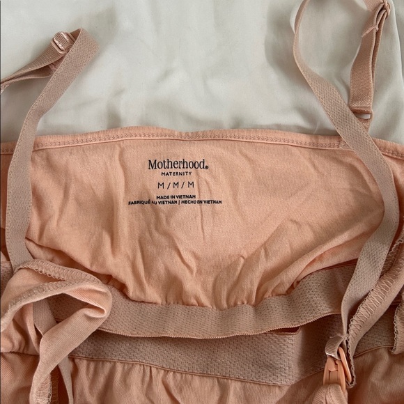 Motherhood Peach Lace-Trimmed Robe/Cami Set - Picture 6 of 6